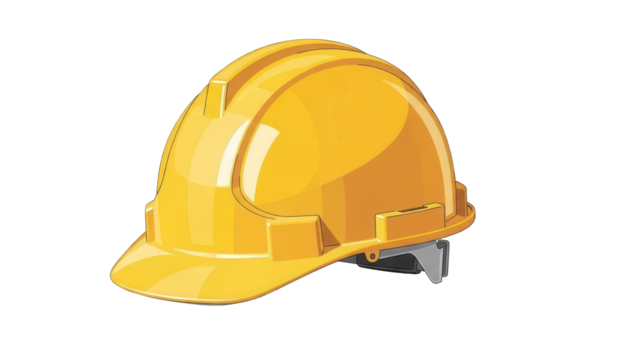 Yellow hard hat for construction safety and protection - Powered by Adobe