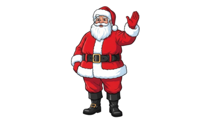 Jolly Santa Claus waving with festive holiday cheer