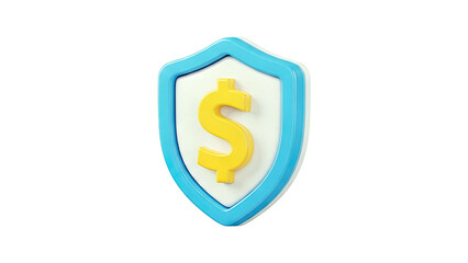 Obraz premium 3D Shield with Dollar Sign