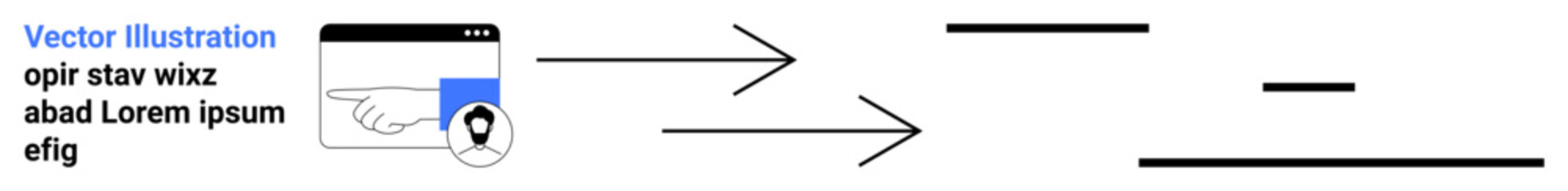 Obraz premium Data transfer, information flow, digital workflow, user interaction, technology systems, process visualization. Arrows connecting elements with user icon. Data transfer and digital workflow concept