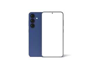 Blue Smartphone 3D Render Isolated White for Mockup 2