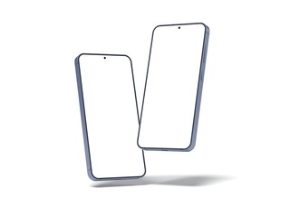 Blue Smartphone 3D Render Isolated White for Mockup 4