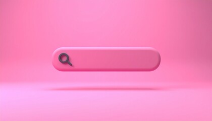 Cute Minimal Pink 3D Search Bar Floating UI Element