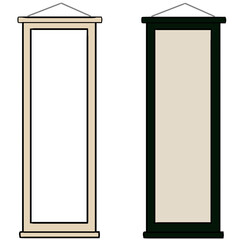  Hanging scroll set simple illustration 掛軸 セット　シンプル イラスト