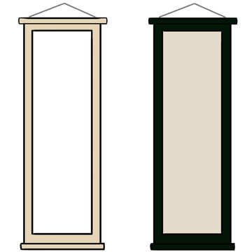  Hanging scroll set simple illustration 掛軸 セット　シンプル イラスト