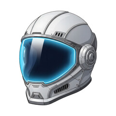 Fototapeta premium Futuristic astronaut helmet with glowing blue visor
