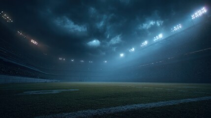 American football field at night