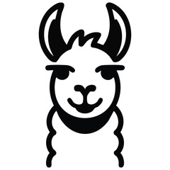 Obraz premium Llama animal vector icon suitable for commercial work easily editable isolated on white