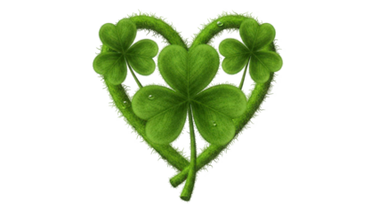 Heart shaped four leaf clover symbolizing love and luck