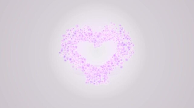 Dynamic purple dots coalesce into a heart shape, symbolizing connection and emotion