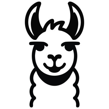 Llama animal vector icon suitable for commercial work easily editable isolated on white