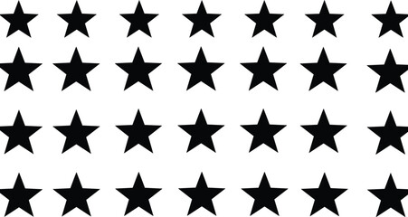Black Star Icon Silhouette Set Isolated on White Background for Rating System Quality Ranking Award Symbol and Decorative Graphic Design Elements