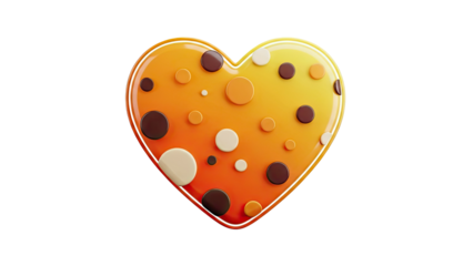 3D Heart with Polka Dots