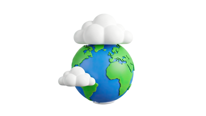 Cartoon Earth with Clouds