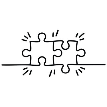 Puzzle pieces connection disconnection concept error vector