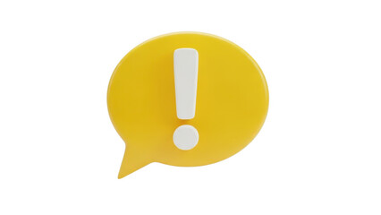 Yellow alert icon isolated on transparent background isolated on white background