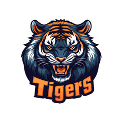 Tigers - logo template design. Tiger animal mascot head vector illustration logo. Wild cat head mascot, Tiger head emblem design for eSports team
