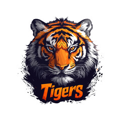 Tigers - logo template design. Tiger animal mascot head vector illustration logo. Wild cat head mascot, Tiger head emblem design for eSports team