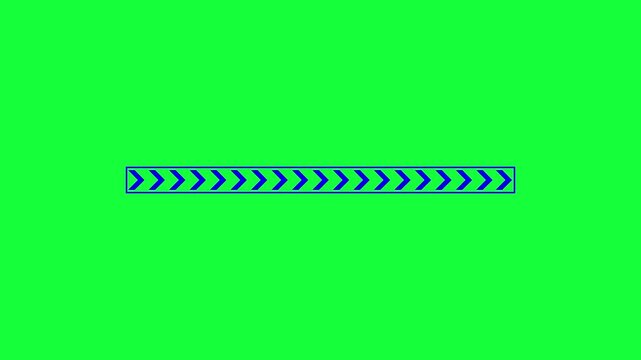 Blue chevron loading bar on green background progress bar, Futuristic uploading progress bar with glitch effect, 