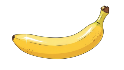 Vibrant yellow banana on black background