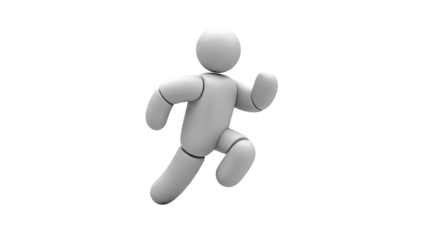 3D Gray Figure Running