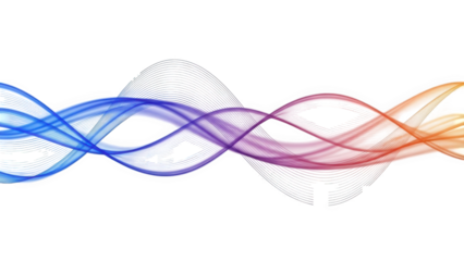 Vibrant colorful abstract wave design on black background