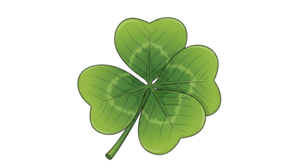 Lucky four leaf clover on black background