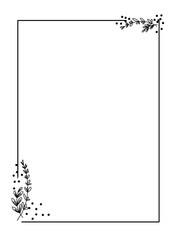 Obraz premium Square border frame flowers simole aesthetic background