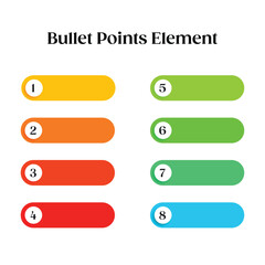 Obraz premium Colorful bullet points element for business headline