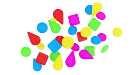 Scattered Colorful Geometric Shapes