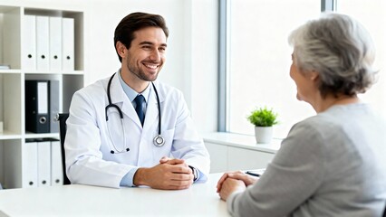 Fototapeta premium Doctor consulting elderly patient