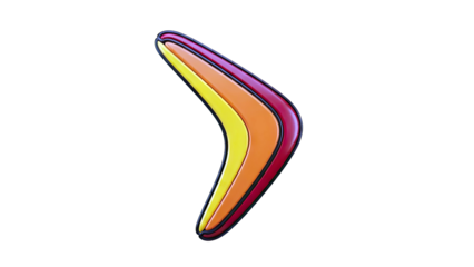 Multi-colored Boomerang with Black Outline
