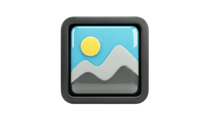 3D Landscape Image Icon