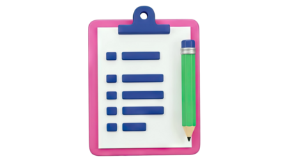 Clipboard with checklist and green pencil