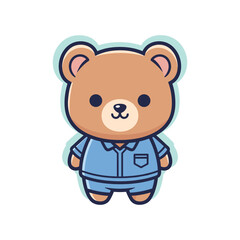 Adorable Cartoon Bear in Pajamas Illustration