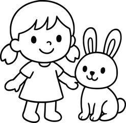 Obraz premium Hand Drawn Kids Coloring Book Vector Illustration in Black and White