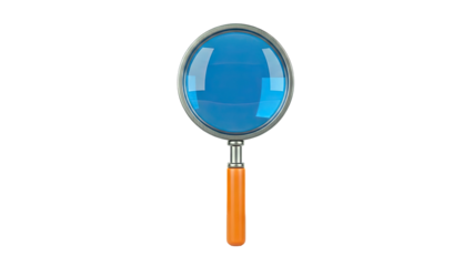 Magnifying Glass with Blue Lens and Orange Handle