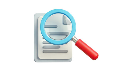 Magnifying Glass Over Document Icon