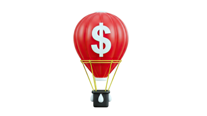Red Hot Air Balloon with Dollar Sign