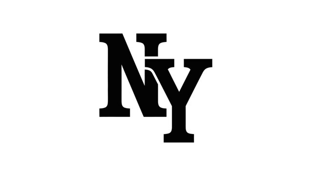 New York City stylized NY monogram logo on white background