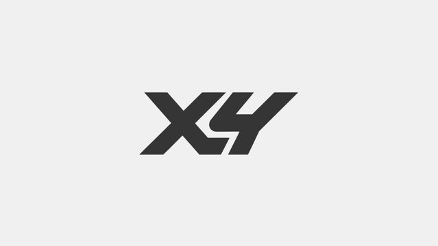 Modern X4 Letter Logo Design, Geometric Shape, Minimalist Style, Black and White