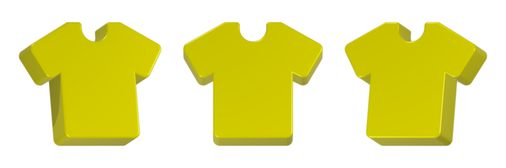 shirt icon 3d render yellow color