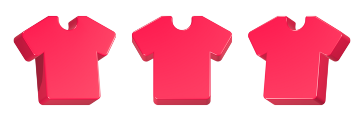 shirt icon 3d render red color