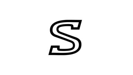 Bold Outline Letter S Graphic Design Element