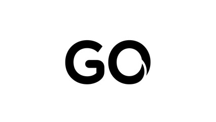 Bold Black GO Text On White Background - Start, Move Forward, Action