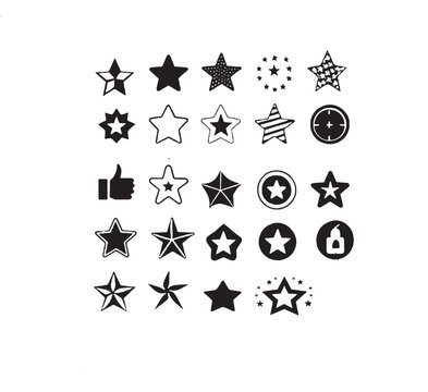 set of abstract vector ster icons with symbols and decorative elements