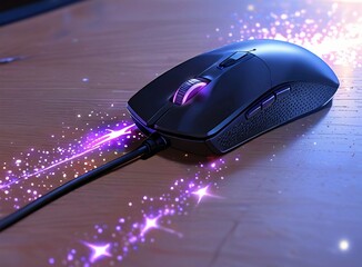 computer mouse on the table.