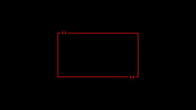 Text quote sign. White Icon with long shadow at purple background. rectangle box with quotation marks animation. Rectangle doodle frames with quote.