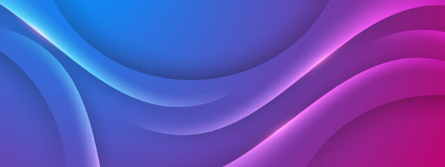 Fototapeta premium Glowing abstract curves in blue, purple, and pink. Suitable for tech, science, and abstract design concepts in marketing materials.