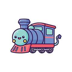 Cartoon Train Illustration for Kids